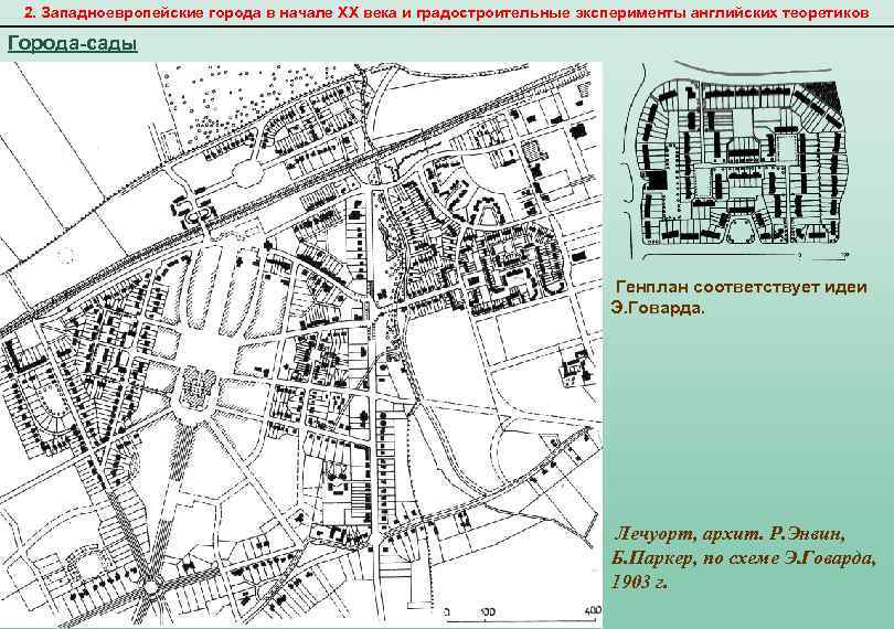 2. Западноевропейские города в начале XX века и градостроительные эксперименты английских теоретиков Города-сады Генплан