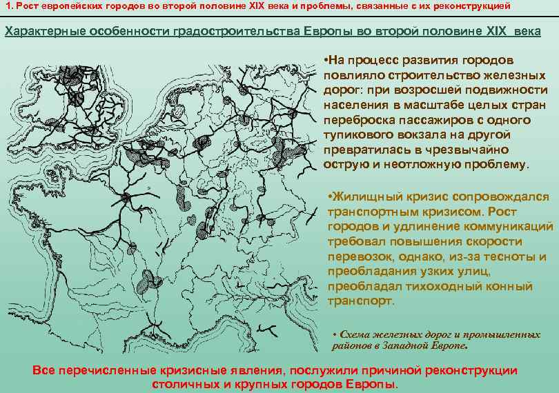 1. Рост европейских городов во второй половине XIX века и проблемы, связанные с их