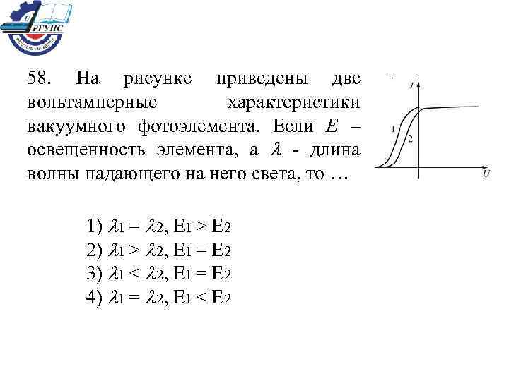 Длина падающей волны. Вольтамперная характеристика вакуумного фотоэлемента.