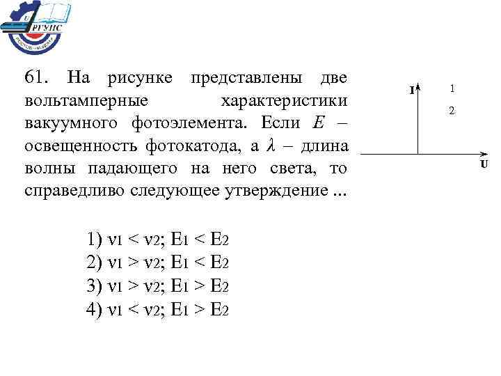61. На рисунке представлены две   1      