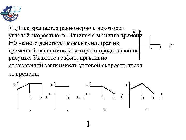 График момента силы от времени