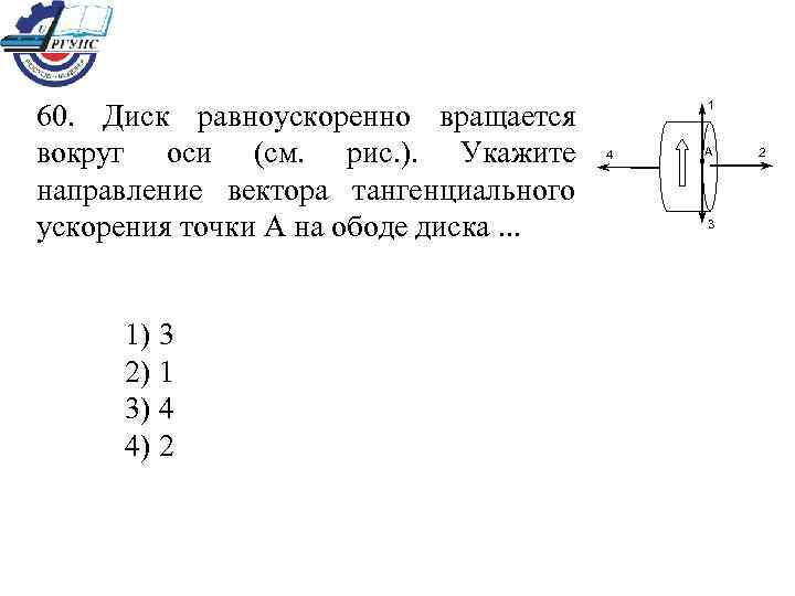 Диск вращается вокруг оси