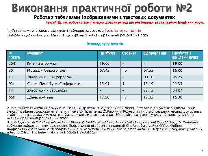 Виконання практичної роботи № 2    Робота з таблицями і зображеннями