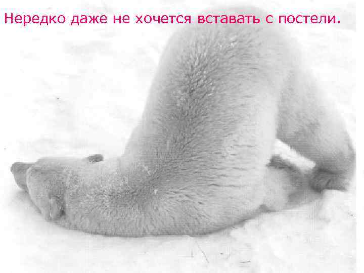 Нередко даже не хочется вставать с постели. 