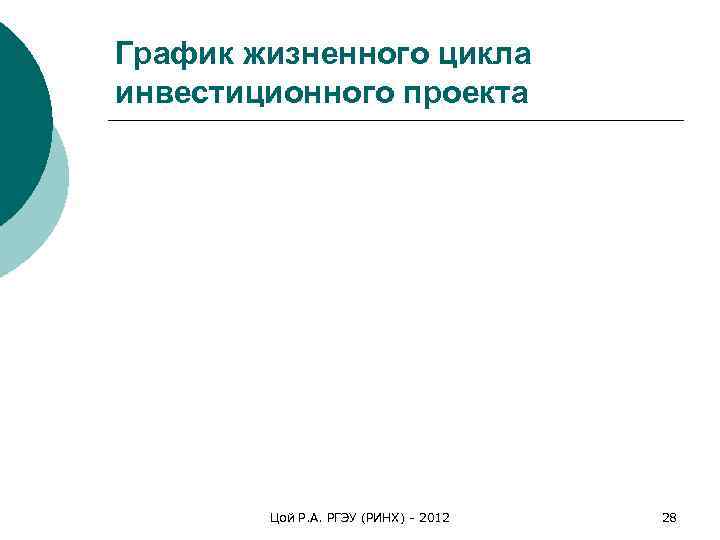 График жизненного цикла инвестиционного проекта   Цой Р. А. РГЭУ (РИНХ) - 2012