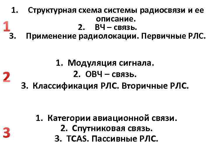  1. Структурная схема системы радиосвязи и ее    описание. 13. 