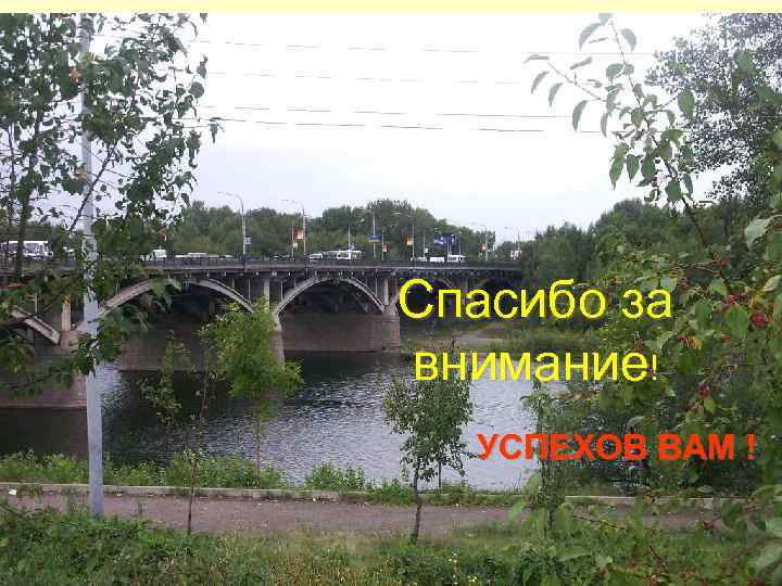 Спасибо за внимание!  УСПЕХОВ ВАМ ! 