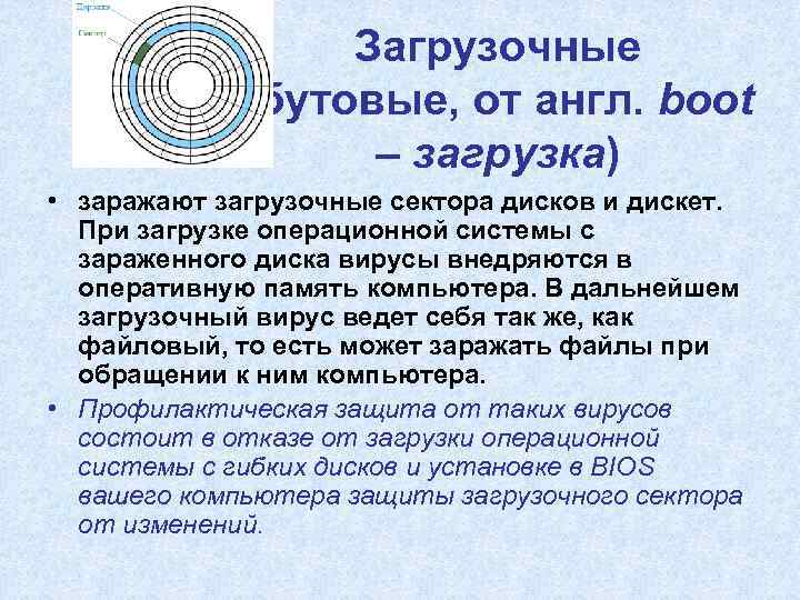    Загрузочные   (бутовые, от англ. boot    –