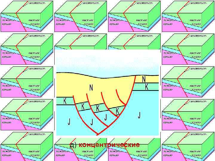д) концентрические 