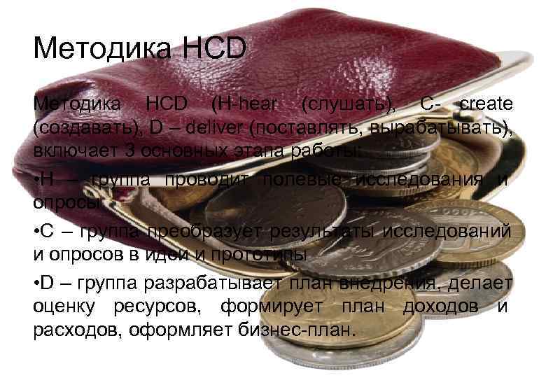 Методика HCD (H-hear (слушать),  С- create  (создавать), D – deliver (поставлять, вырабатывать),