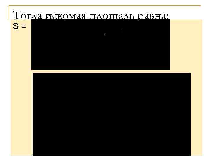 Тогда искомая площадь равна: S= 