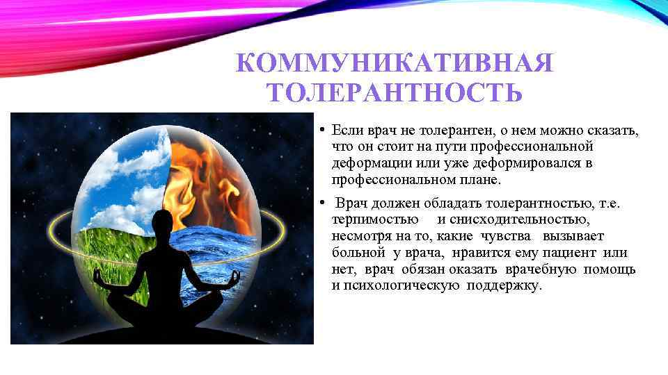 КОММУНИКАТИВНАЯ  ТОЛЕРАНТНОСТЬ • Если врач не толерантен, о нем можно сказать,  