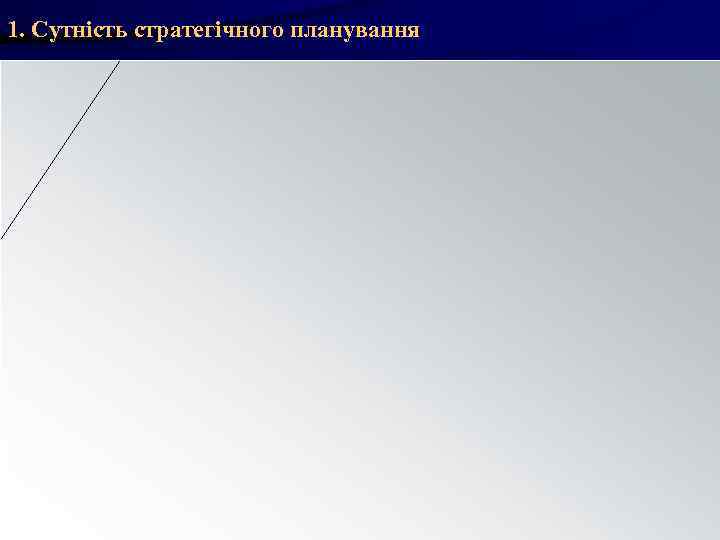 1. Сутність стратегічного планування 1. Сутність стратегічного планування