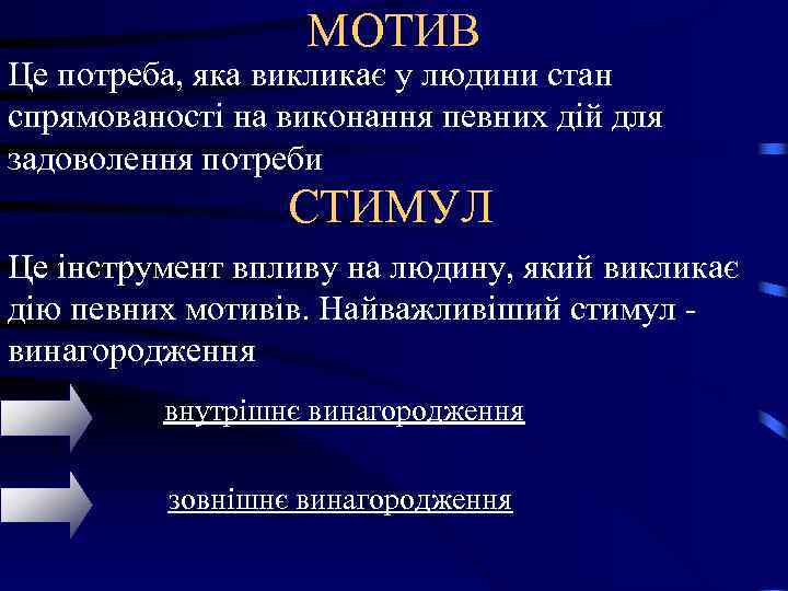 МОТИВ Це потреба, яка викликає у людини стан спрямованості на МОТИВ Це потреба, яка викликає у людини стан спрямованості на