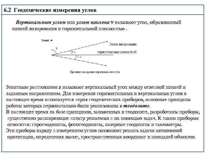 Горизонтальный угол наклона