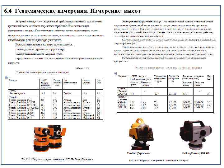 6. 4 Геодезические измерения. Измерение высот 