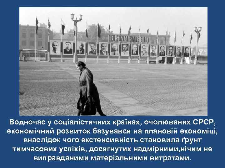 Водночас у соціалістичних країнах, очолюваних СРСР, економічний розвиток базувався на плановій економіці, внаслідок чого