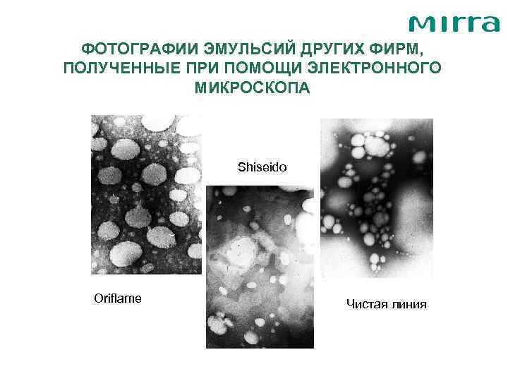  ФОТОГРАФИИ ЭМУЛЬСИЙ ДРУГИХ ФИРМ, ПОЛУЧЕННЫЕ ПРИ ПОМОЩИ ЭЛЕКТРОННОГО   МИКРОСКОПА  