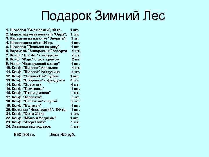     Подарок Зимний Лес 1. Шоколад 