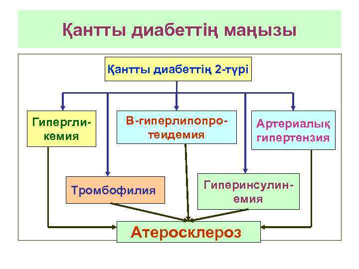  Қантты диабеттің маңызы   Қантты диабеттің 2 -түрі  Гипергли- Β-гиперлипопро-