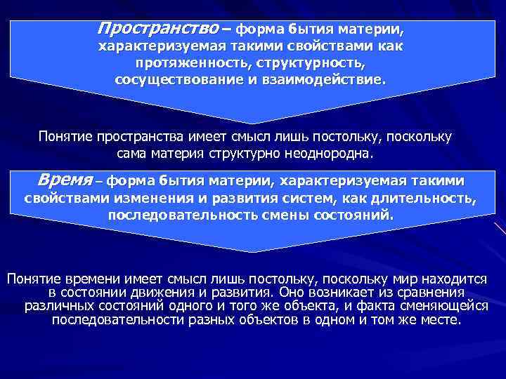    Пр ос т р а н с т в о –