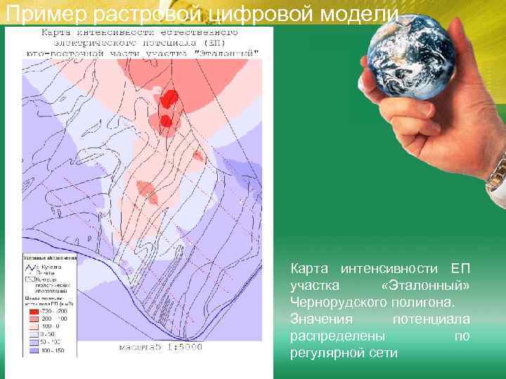 Пример растровой цифровой модели      Карта интенсивности ЕП  