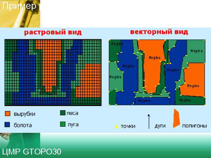 Пример растровой цифровой модели ЦМР GTOPO 30 