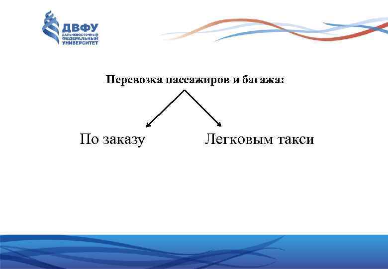   Перевозка пассажиров и багажа: По заказу    Легковым такси 