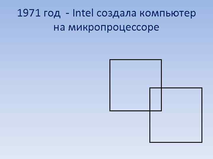 1971 год - Intel создала компьютер  на микропроцессоре 