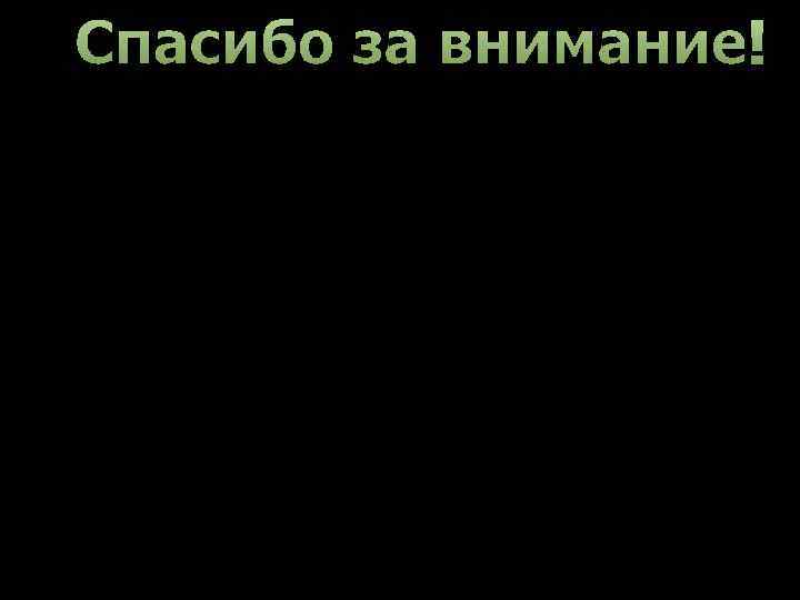 Спасибо за внимание! 