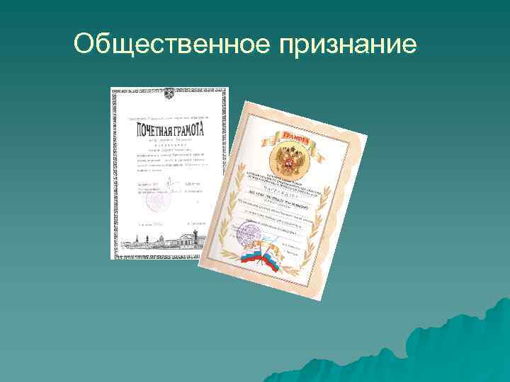 Общественное признание Общественное признание
