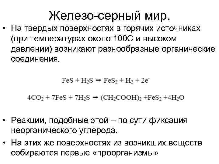    Железо-серный мир.  • На твердых поверхностях в горячих источниках 