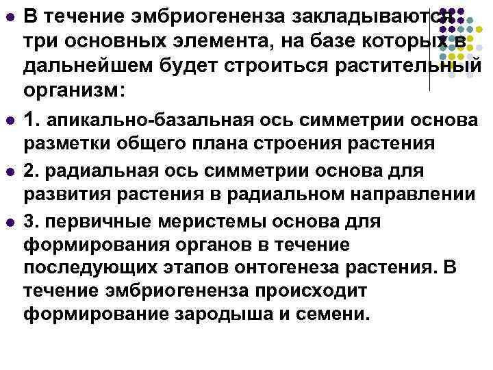 l l В течение эмбриогененза закладываются три основных элемента, на базе которых в дальнейшем