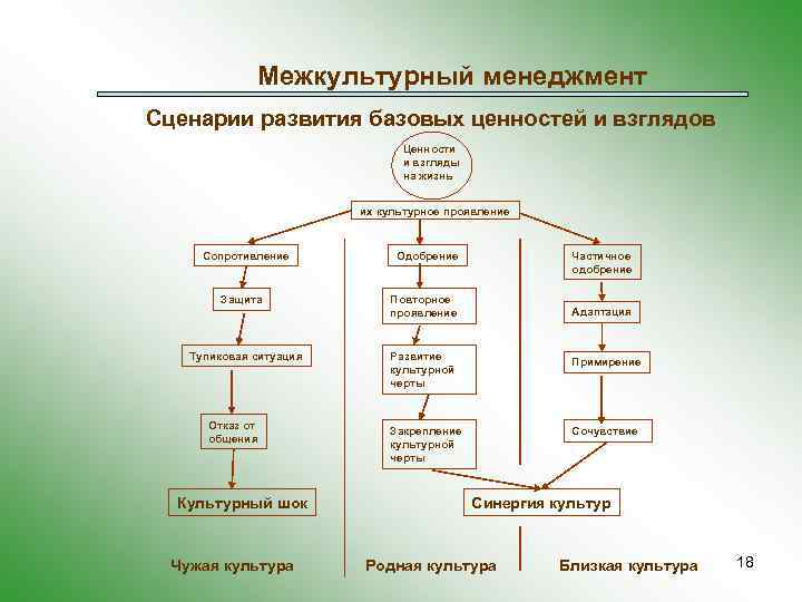 Межкультурный менеджмент Сценарии развития базовых ценностей и взглядов Ценности и взгляды на жизнь их