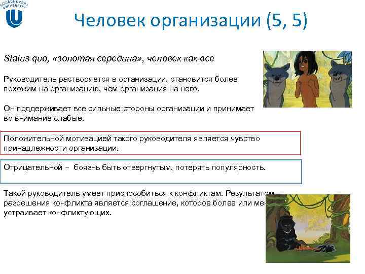 Человек организации (5, 5) Status quo, «золотая середина» , человек Человек организации (5, 5) Status quo, «золотая середина» , человек