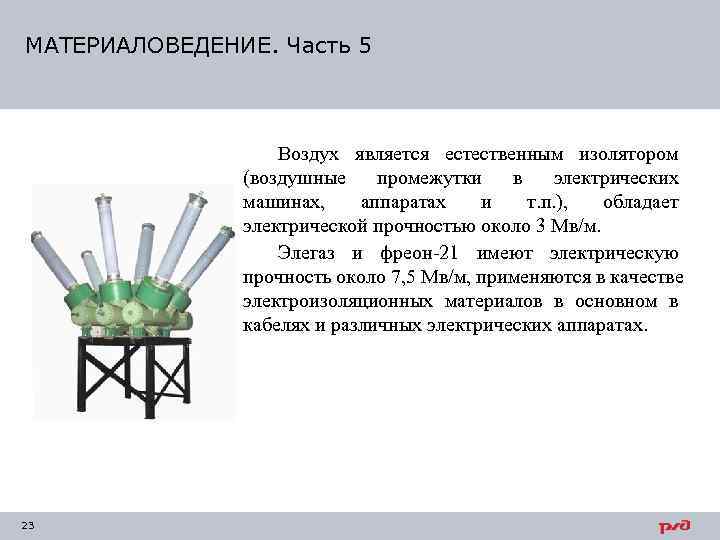 МАТЕРИАЛОВЕДЕНИЕ. Часть 5    Воздух является естественным изолятором    (воздушные