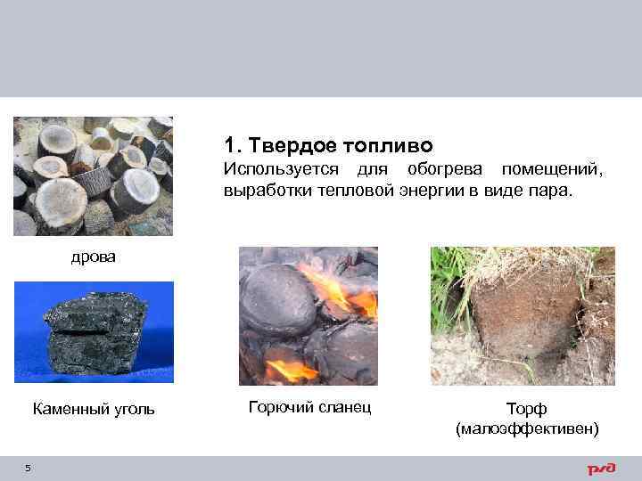      1. Твердое топливо     Используется для