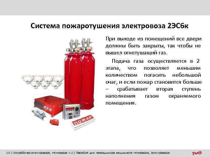    Система пожаротушения электровоза 2 ЭС 6 к    