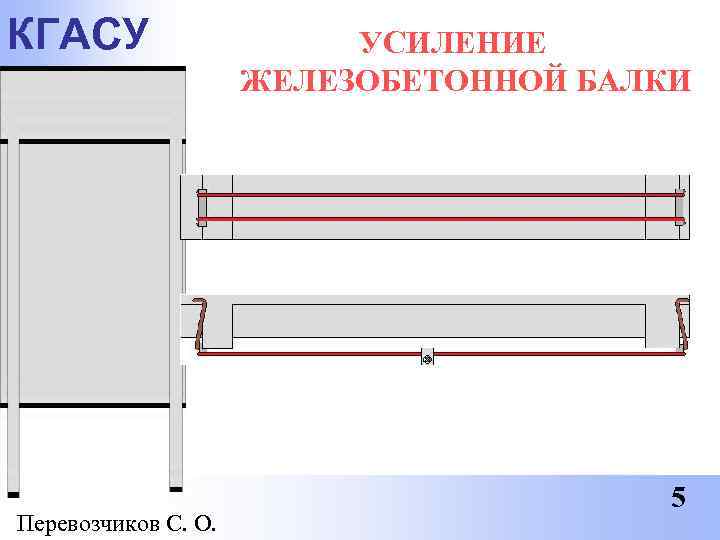 КГАСУ     УСИЛЕНИЕ     ЖЕЛЕЗОБЕТОННОЙ БАЛКИ  