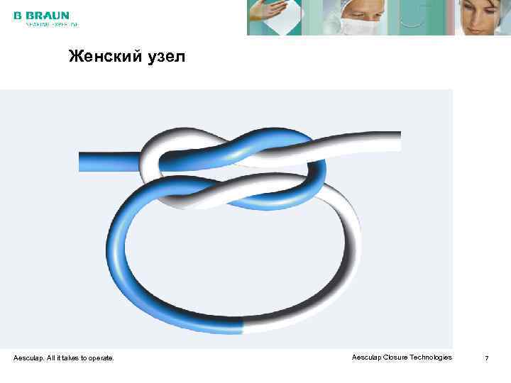    Женский узел Aesculap. All it takes to operate.  Aesculap Closure