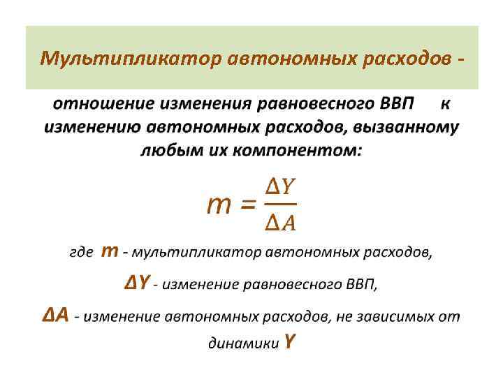 Мультипликатор автономных расходов мультипликатор налогов