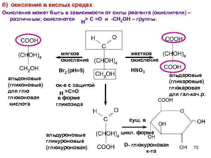 б) окисление в кислых средах Окисление может быть в зависимости от силы реагента (окислителя)