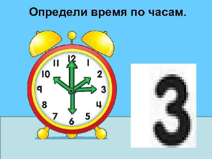 Определи время по часам. 