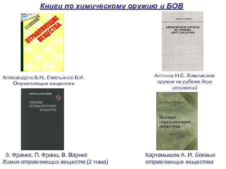    Книги по химическому оружию и БОВ Александров В. Н. , Емельянов