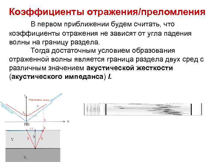 Показателям отраженных. Коэффициент отражения в сейсморазведке. Коэффициент отражения и преломления в сейсморазведке. Коэффициент отражения волны Сейсморазведка. Коэффициент отражения и преломления.