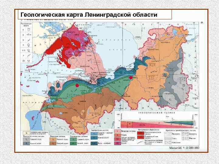 Геологическая карта Ленинградской области 