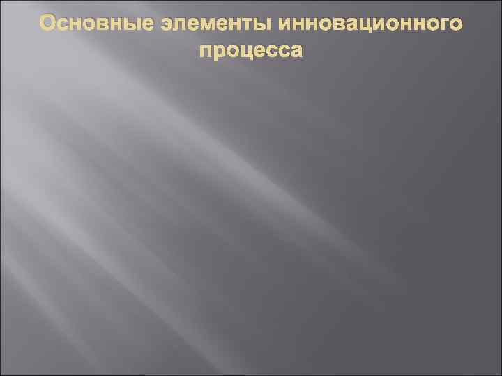 Основные элементы инновационного   процесса 