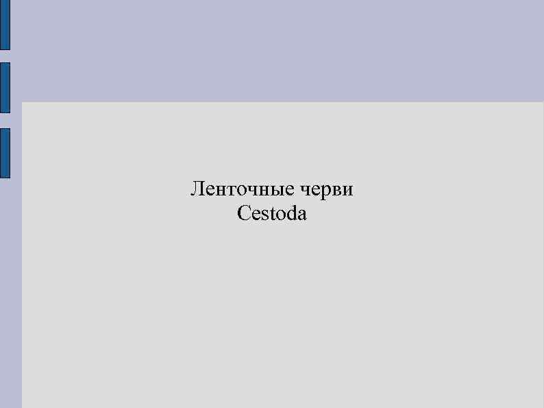 Ленточные черви Cestoda 