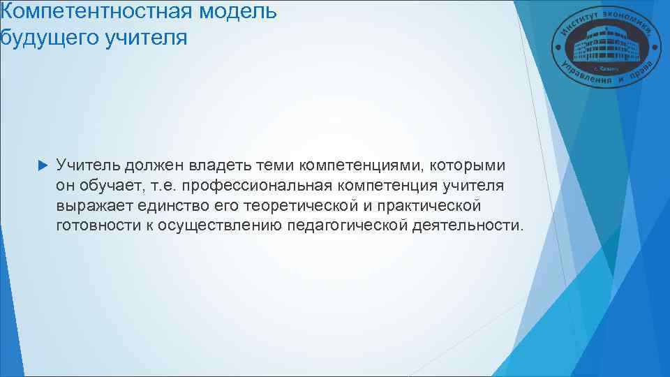 Компетентностная модель будущего учителя Учитель должен владеть теми компетенциями, которыми он обучает, Компетентностная модель будущего учителя Учитель должен владеть теми компетенциями, которыми он обучает,