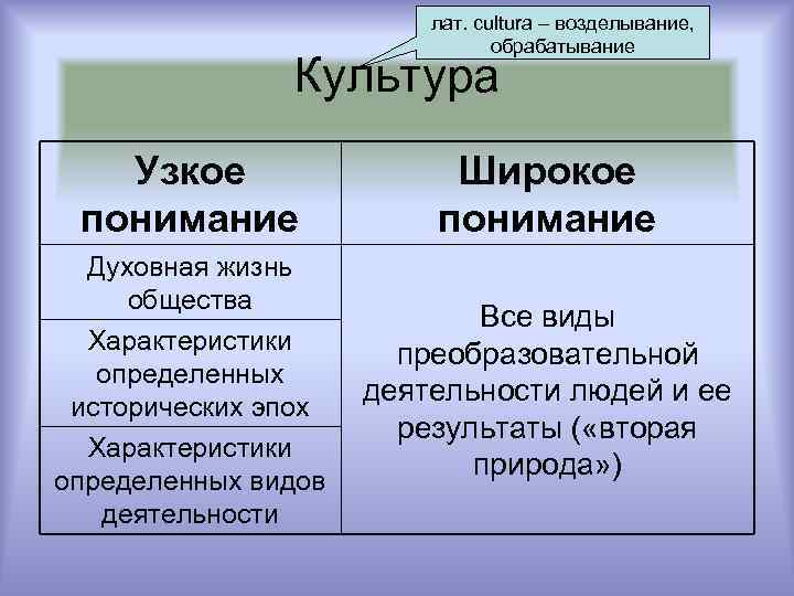      лат. cultura – возделывание,     